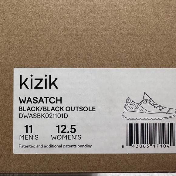 Kizik NEW Wasatch Unisex Sneakers In Black Sz.11W/9.5M Wide 11M/12.5W 11.5M/13W - Picture 11 of 12